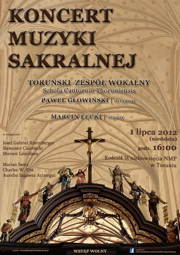 Plakat Koncert muzyki sakralnej Toruń
