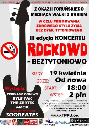 Plakat Rockowo i beztytoniowo 2012